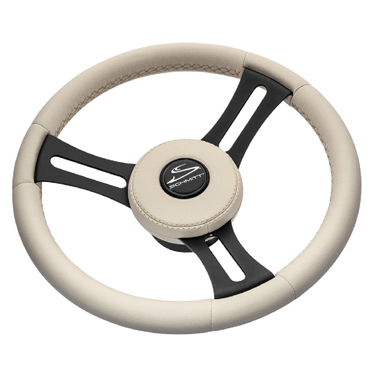 Schmitt Marine Torcello Elite 14" Boat Steering Wheel - Beige Leather