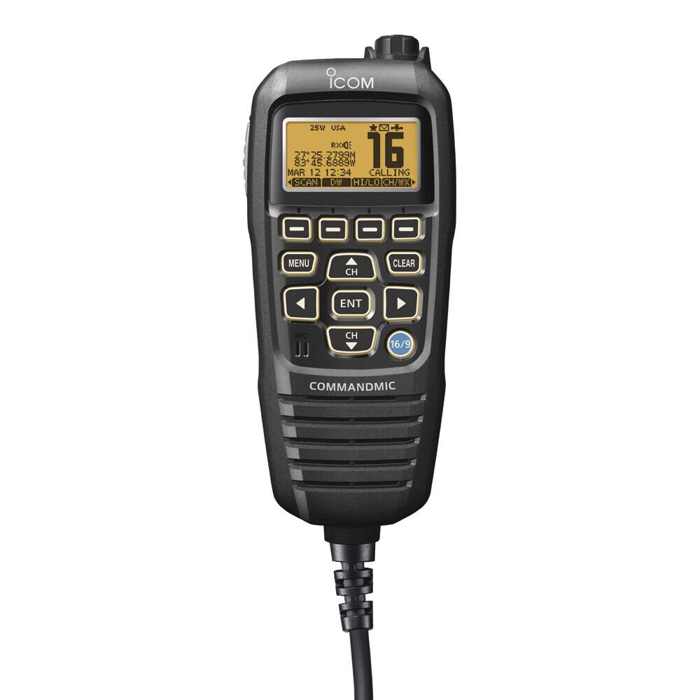 Icom HM195 CommandMic™ IV w/Yellow BlackLit LCD - Black