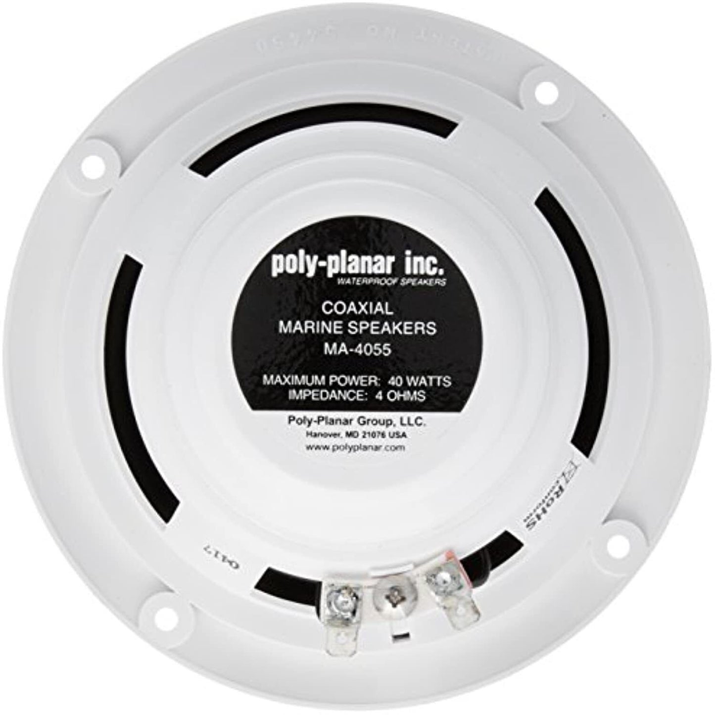 Poly-Planar  5" 80 Watt Boat Speakers - White -MA-4055