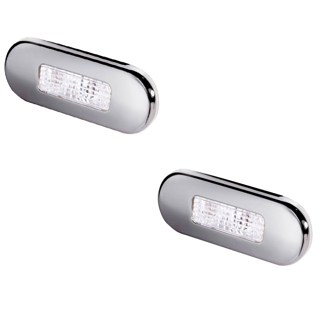 Hella Marine  Oblong LED Courtesy Lamp - White LED - SS Bezel (2 Pack)