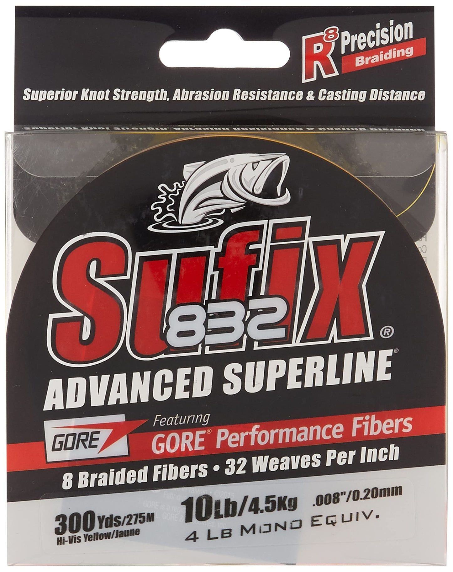 Sufix 832® Advanced Superline® Braid - 10lb - Hi-Vis Yellow - 300 yds