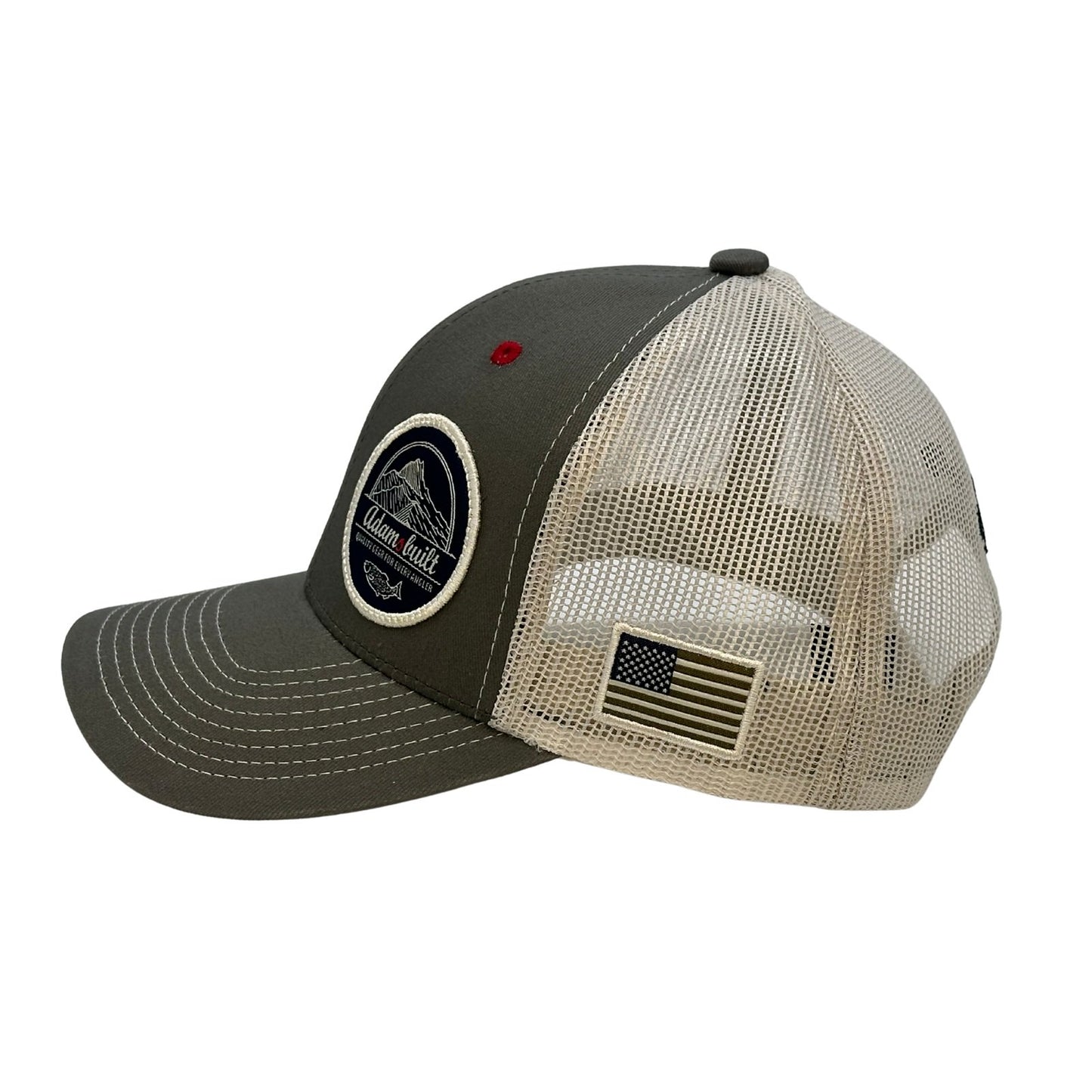 Adamsbuilt Olive Logo Trucher Stle Fishing Hat -OSFM