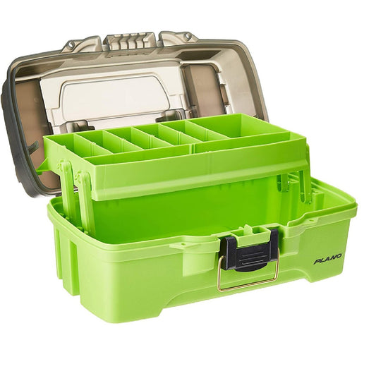 Plano 1-Tray Tackle Box w/Dual Top Access - Smoke & Bright Green
