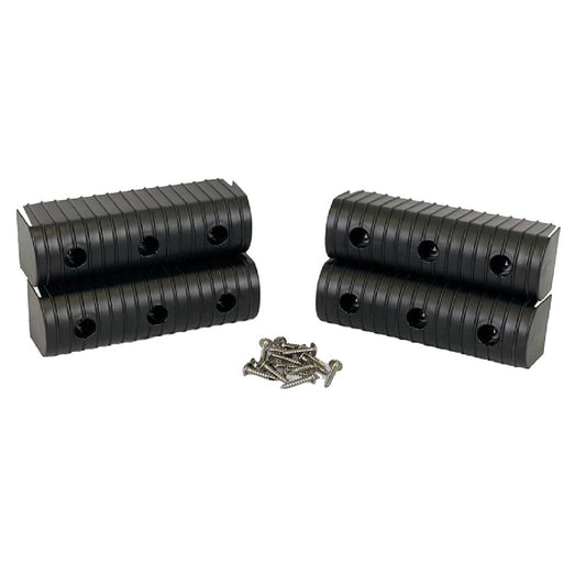 Caliber Boat Trailer BunkWrap End Cap Only 2x4" Black 4 Pack w/SS hardware