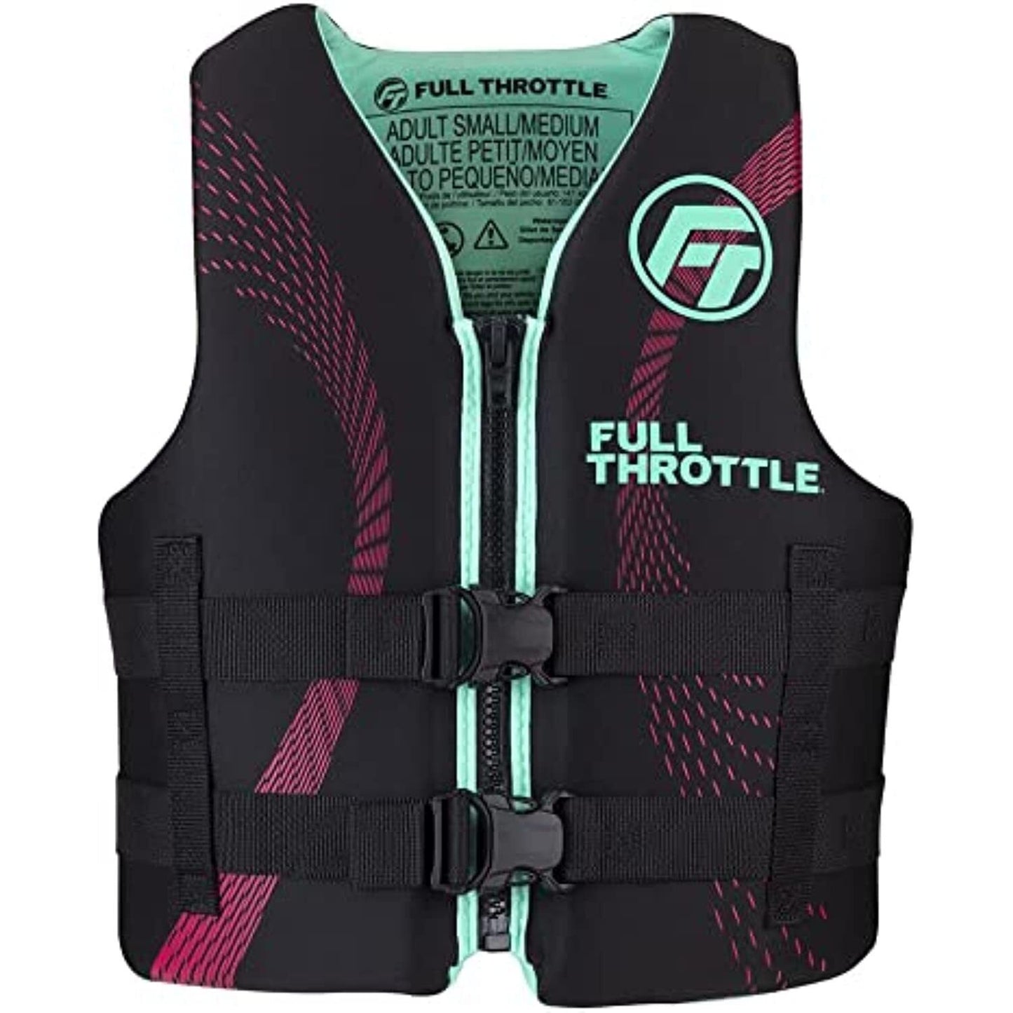Full Throttle Adult Rapid-Dry Life Jacket - S/M - Aqua/Black