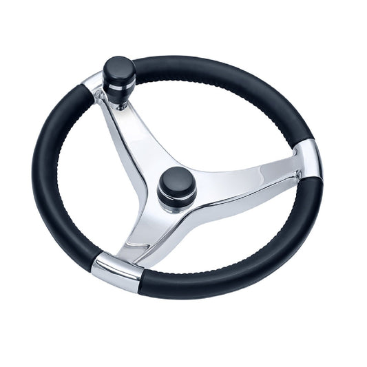 Schmitt Evo Pro 316 Cast SS Boat Steering Wheel w/Control Knob - 15.5"