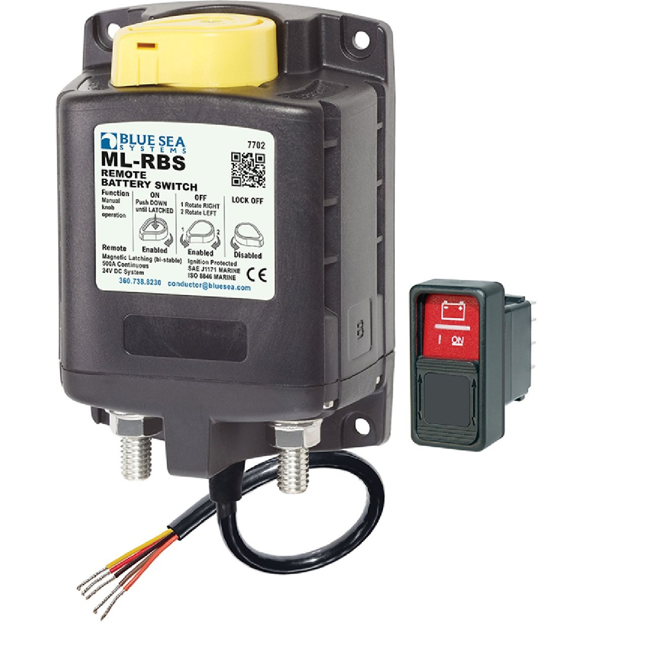 Blue Sea 7702 ML-Series Remote Battery Switch w/Manual Control 24V DC