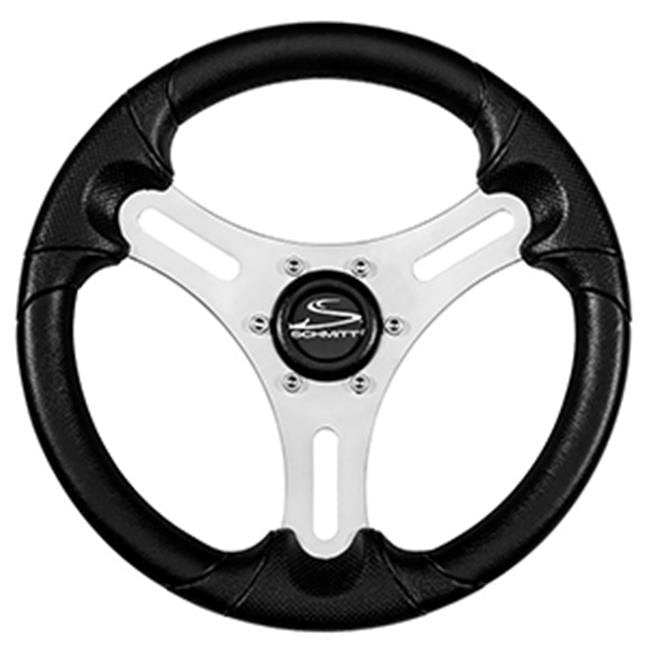 Schmitt & Ongaro Marine PU063104-01 13 in. Torcello Lite - Polyurethane Wheel - 0.75 in. Tapered Hub, Silver & Black