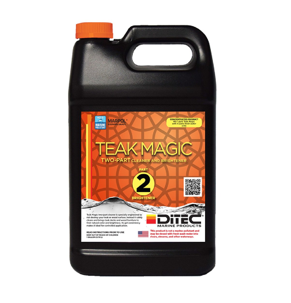 DiTEC Teak Magic: Part 1 and 2 Boat Teak Cleaner - Gallon Combo
