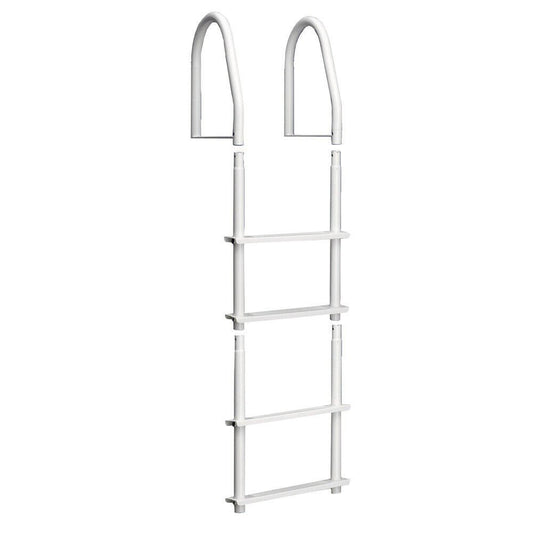 Dock Edge Fixed 4 Step Ladder Bright White Galvalume