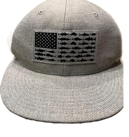 Columbia PFG Fish Flag Mesh Fishing Hat L/XL Gray/White BM1