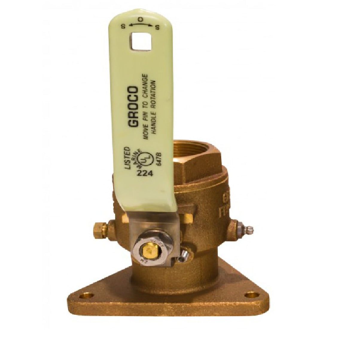 GROCO 2 1/2" Bronze Tri-Flanged Full Flow Ball Valve/Seacock