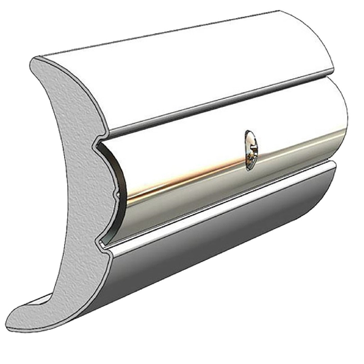 TACO Rigid Vinyl Flex-Core Rub Rail 2" x 7/8" - Frosty White 60'